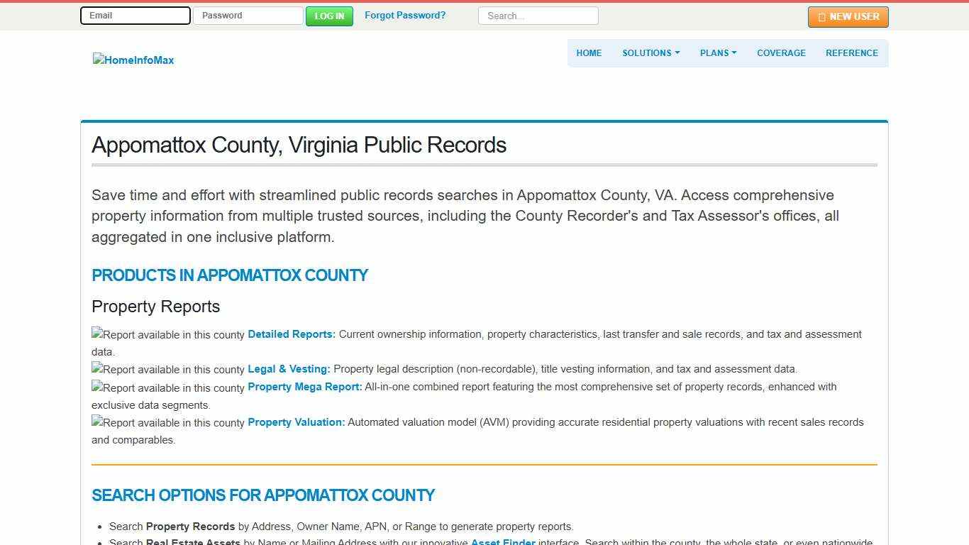 Appomattox County Property Records Virginia Public Records Search HomeInfoMax